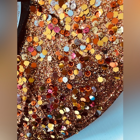 Witch hat multiple styling options in orange sparkle covered brim artisa… - Picture 4 of 16